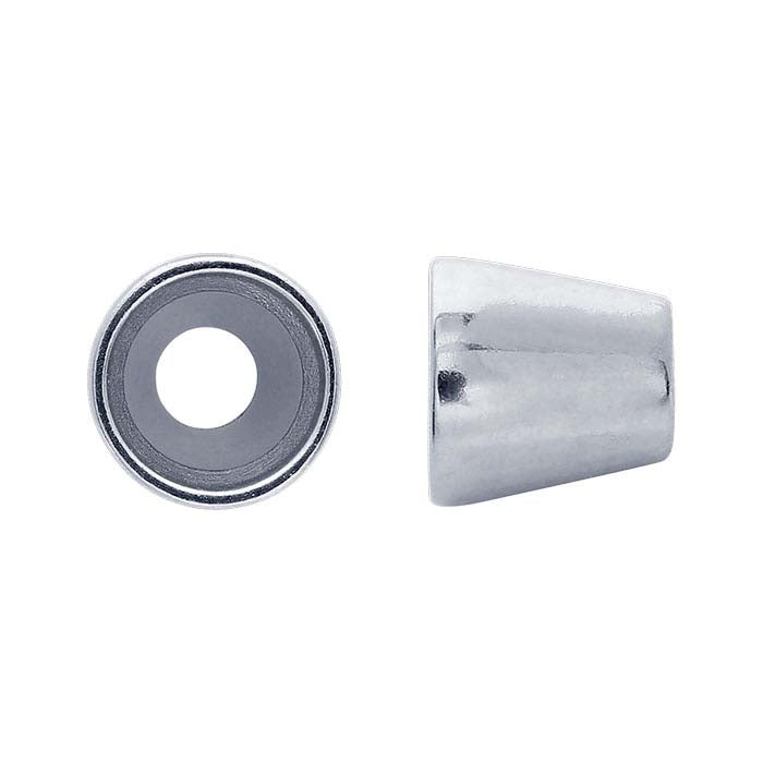 14K White Gold 3mm Round Tapered Tube Bezel Setting