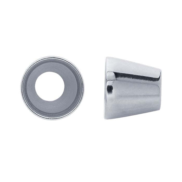 14K White Gold 5mm Round Tapered Tube Bezel Setting