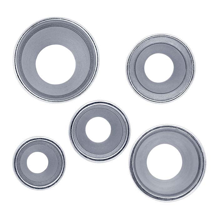14K White Gold 5mm Round Tapered Tube Bezel Setting