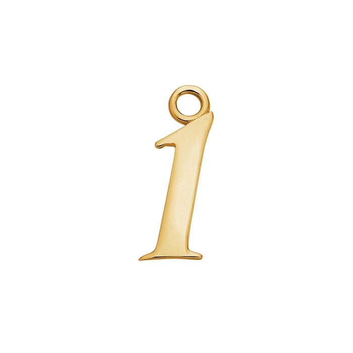 14K Gult Guld Siffersmycke, "25,4 mm"