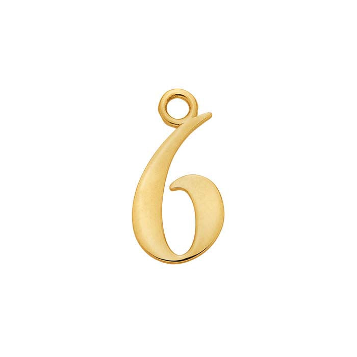Zawieszka z cyfrą z żółtego złota 14K, "152,4 mm"