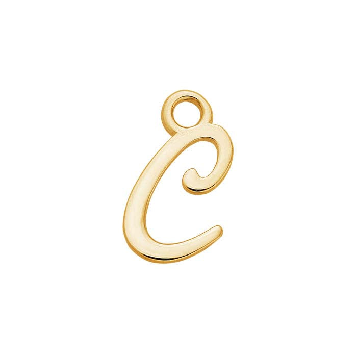 14K Yellow Gold Mini Alphabet Charm