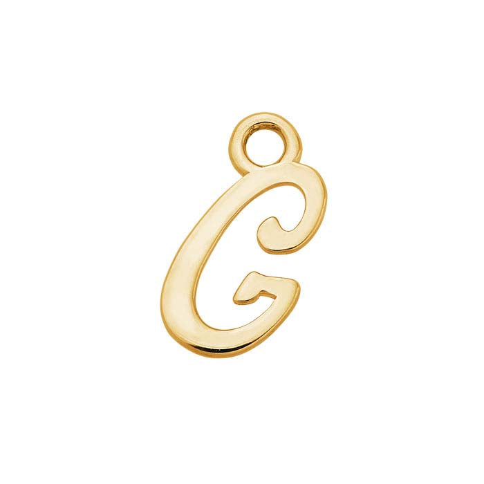 14K Yellow Gold Mini Alphabet Charm