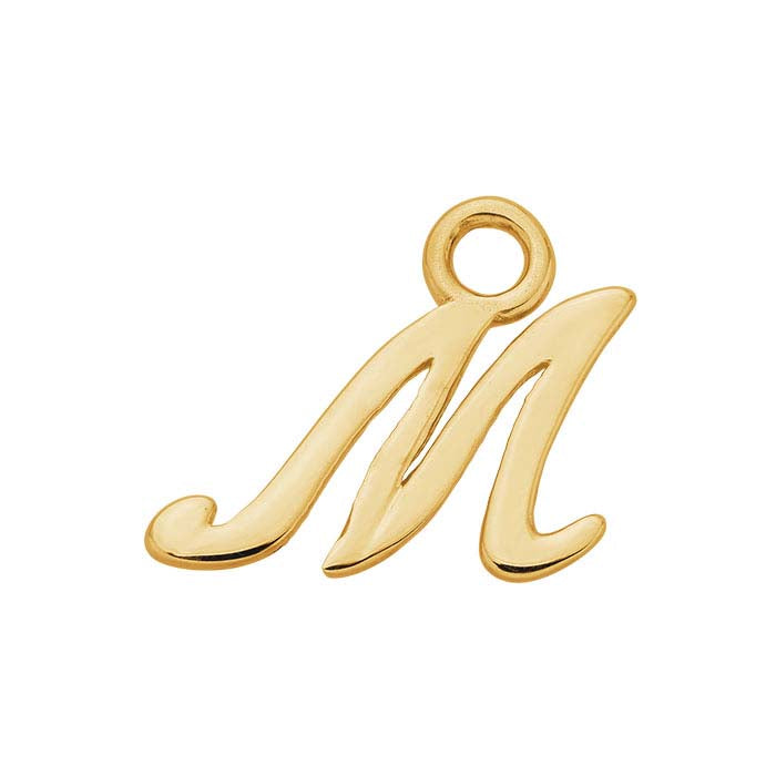 14K Yellow Gold Mini Alphabet Charm