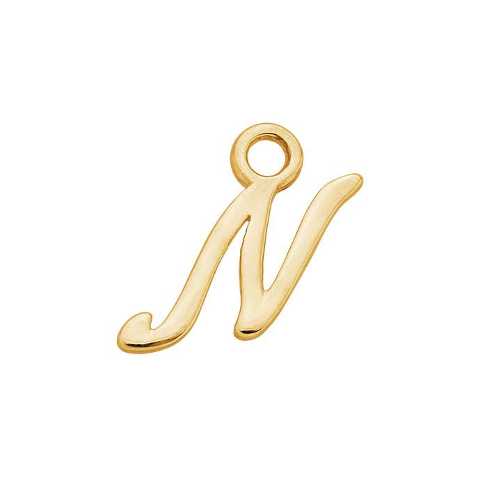 14K Yellow Gold Mini Alphabet Charm