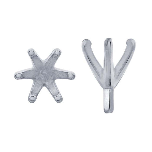 14K White Gold Round 6-Prong Setting with Peg