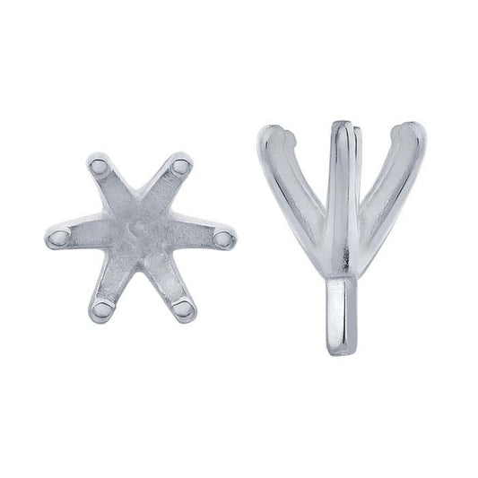 14K White Gold Round 6-Prong Setting with Peg