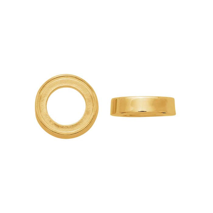 14 Karat Gelbgold, 6 mm, runde Lünettenfassung