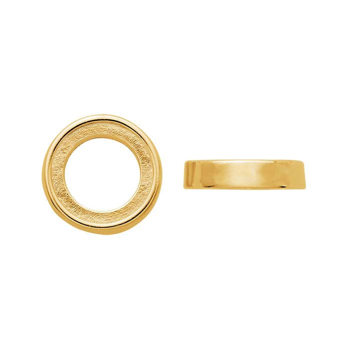 14K Yellow Gold 8mm Round Bezel Cup Setting