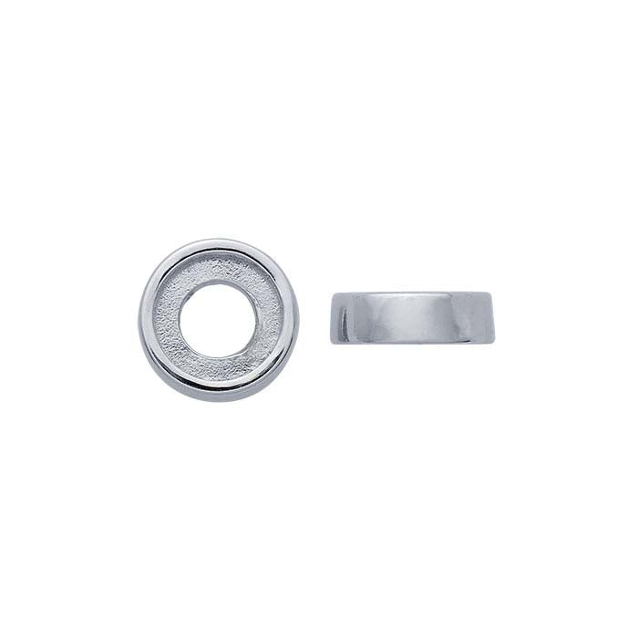14K White Gold 4mm Round Bezel Cup Setting