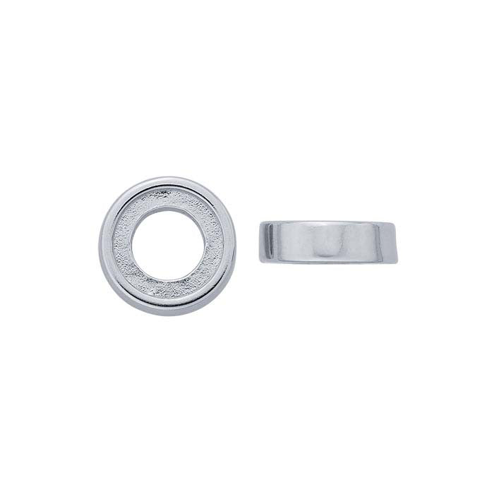 14K White Gold 5mm Round Bezel Cup Setting