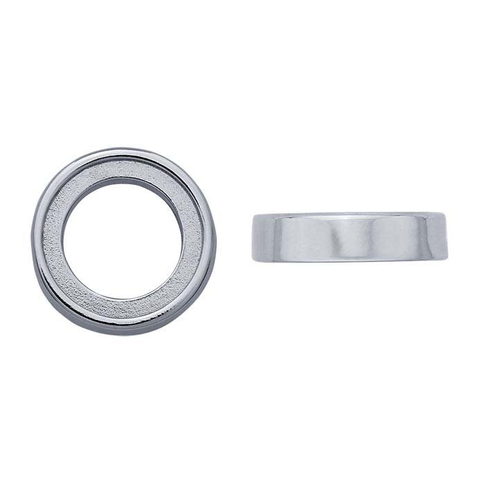 14 Karat Weißgold, 8 mm, runde Lünettenfassung