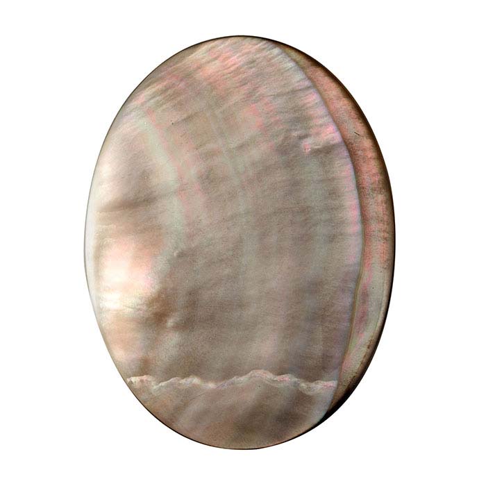 Juodas perlamutras 40 x 30 mm ovalus kabochonas