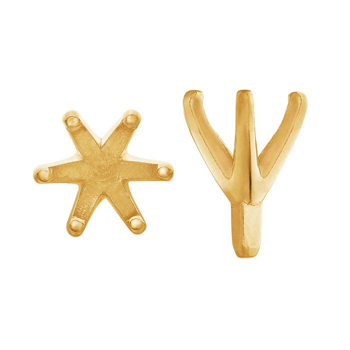 18K Yellow Gold Round 6-Prong Setting with Peg