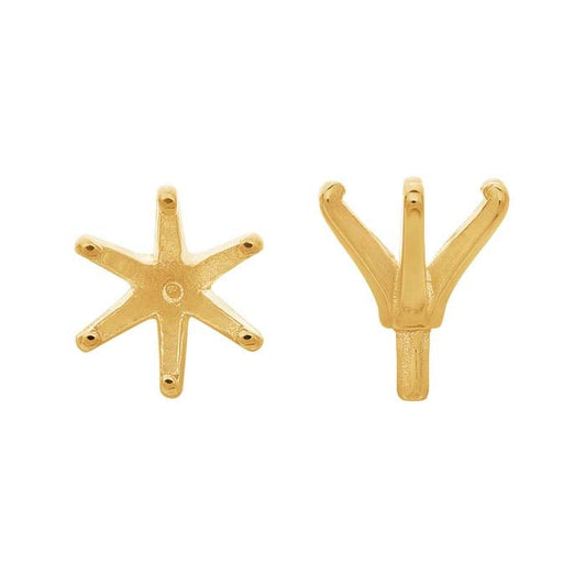 18K Yellow Gold Round 6-Prong Setting with Peg