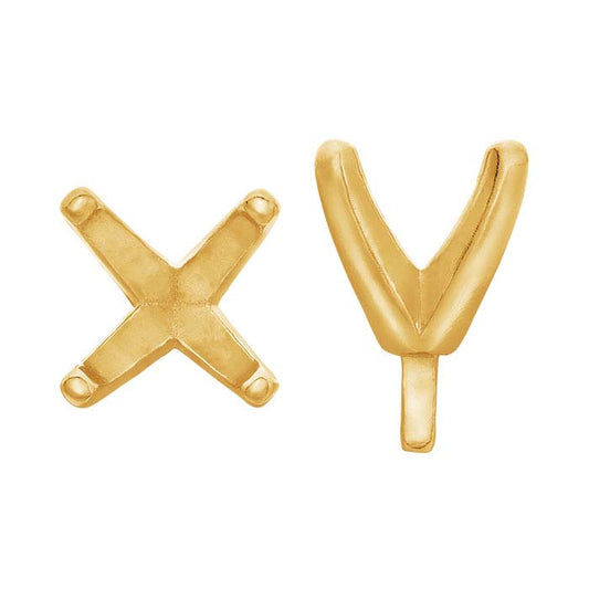 14K Gold Round 4-Prong Setting with Peg