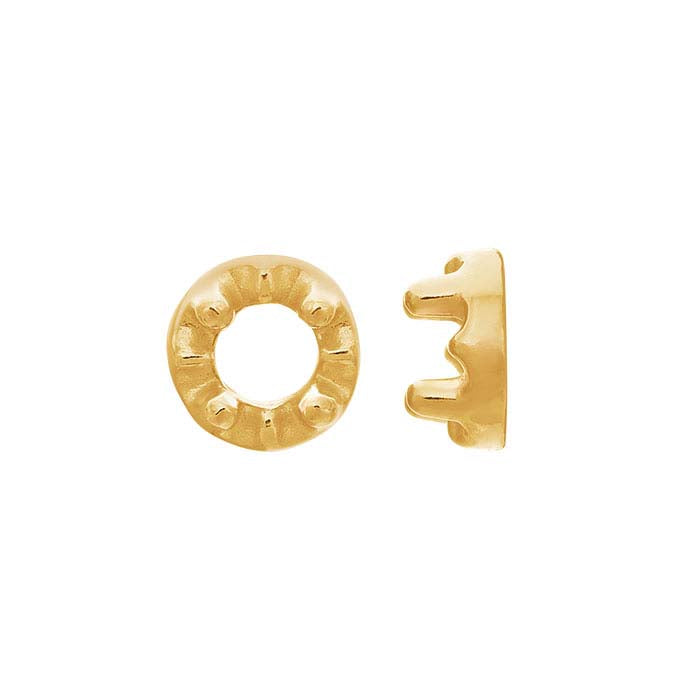 Oro Giallo 18K Montatura Illusione Rotonda 1mm