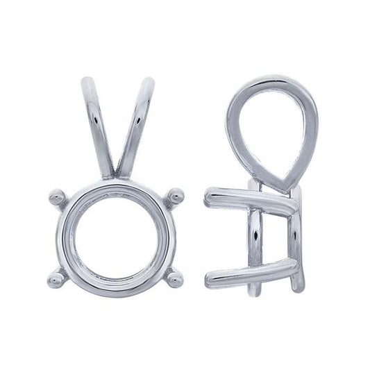 14K White Gold Round Basket 4-Prong Setting