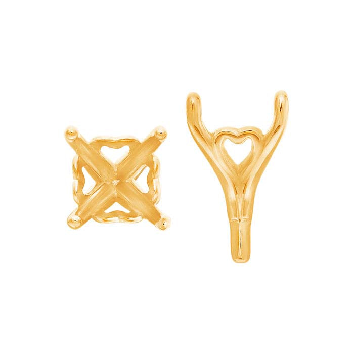 Oro Giallo 18K Impostazione Rotonda 4mm a 4 Griffe