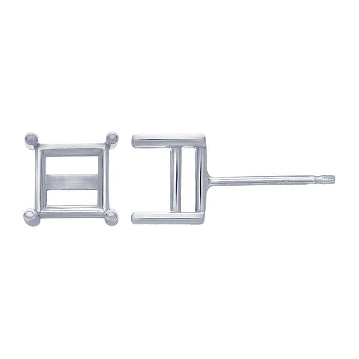 Square Basket Post Earring Mounting