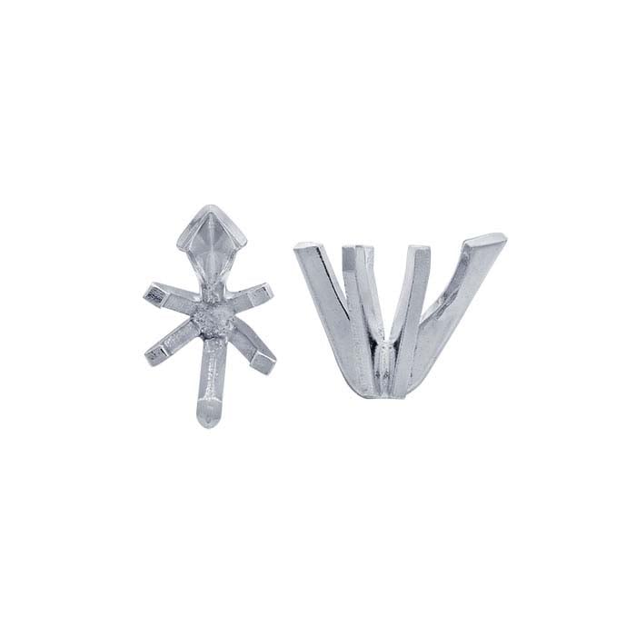 14K ホワイトゴールド 6.5 x 4.5mm ペアシェイプ 6本爪セッティング