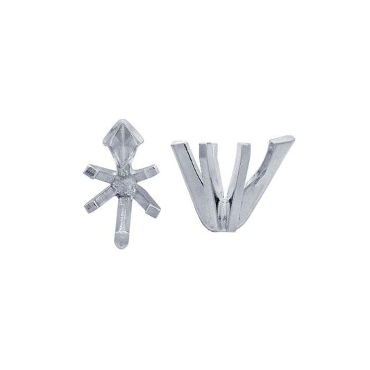 Impostazione a 6 griffe a pera 6,5 x 4,5 mm in oro bianco 14K