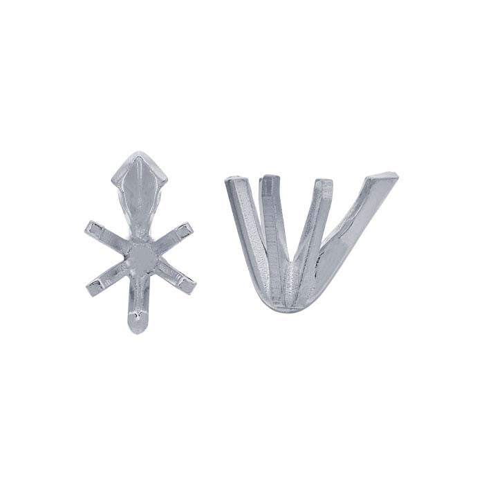 Impostazione a 6 punte a pera 7 x 5 mm in oro bianco 14K