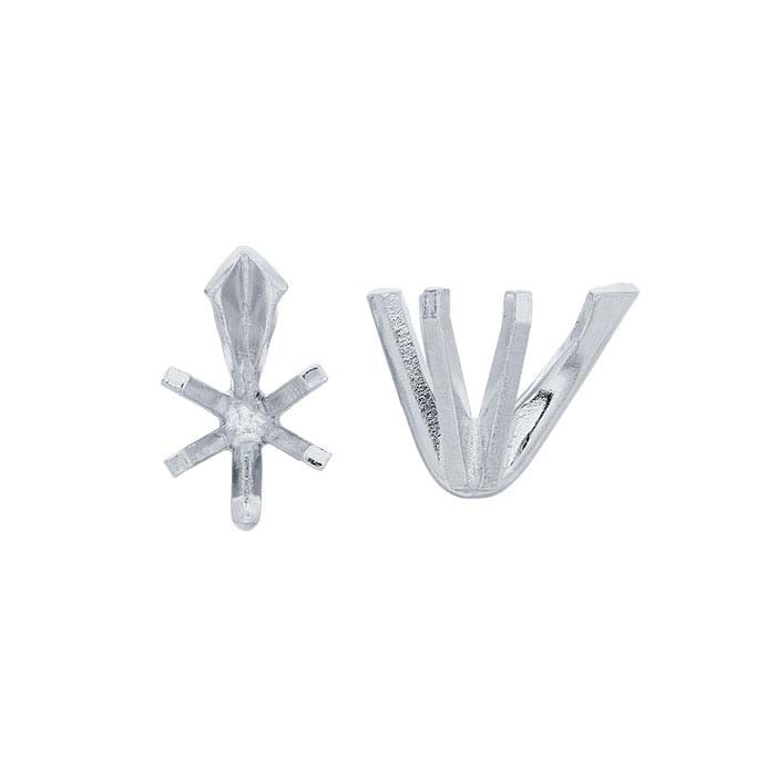 Impostazione a 6 griffe a forma di pera 7,5 x 5,25 mm in oro bianco 14K