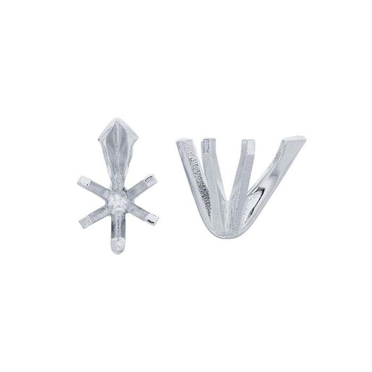 Impostazione a 6 griffe a forma di pera 7,5 x 5,25 mm in oro bianco 14K