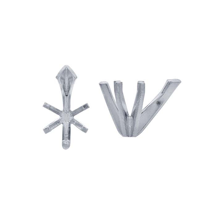 Impostazione a 6 griffe a pera 8 x 5,5 mm in oro bianco 14K