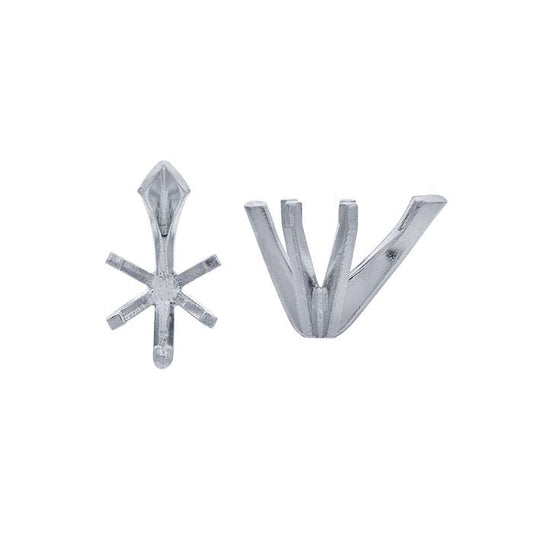 Impostazione a 6 griffe a pera 8 x 5,5 mm in oro bianco 14K