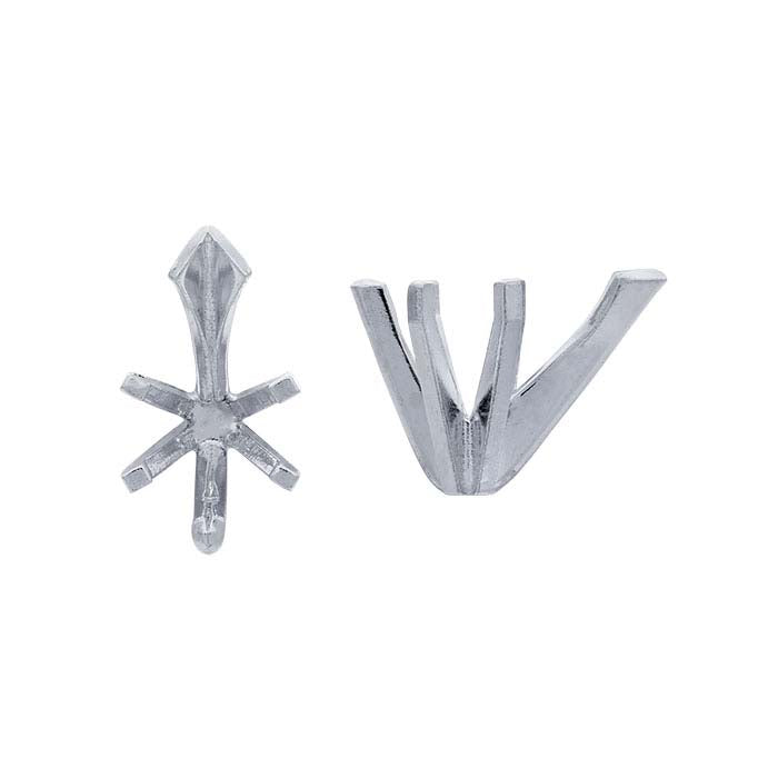 Impostazione a 6 griffe a forma di pera 8,5 x 5,5 mm in oro bianco 14K