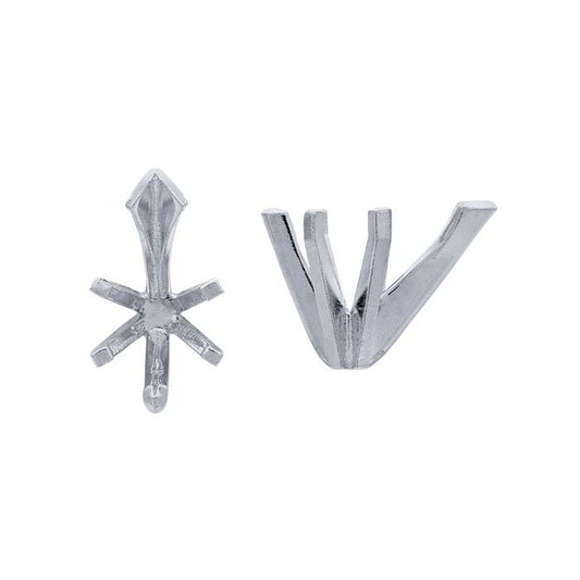 Impostazione a 6 griffe a forma di pera 8,5 x 5,5 mm in oro bianco 14K