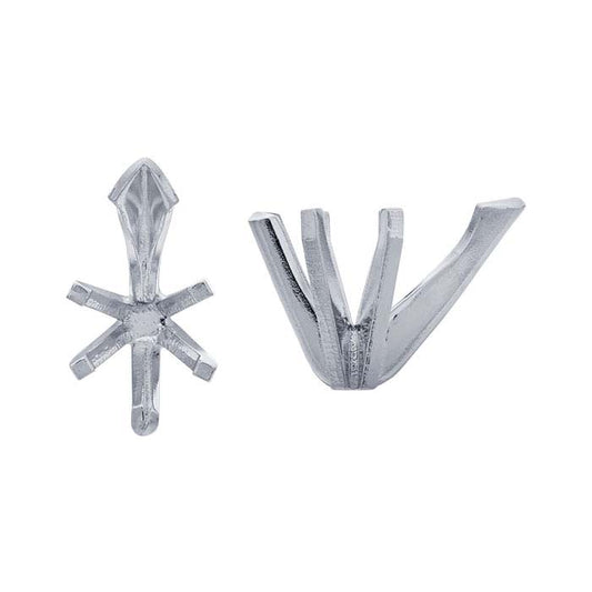 Impostazione a 6 punte a forma di pera 9,5 x 6 mm in oro bianco 14K