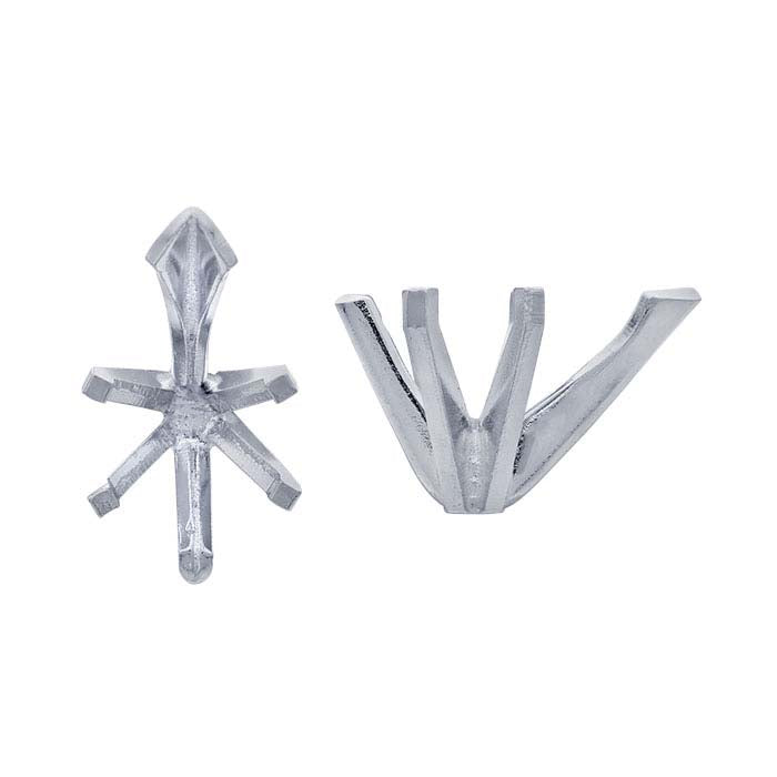 Impostazione a 6 punte a forma di pera 10 x 7 mm in oro bianco 14K