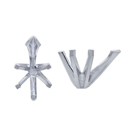 Impostazione a 6 punte a forma di pera 10 x 7 mm in oro bianco 14K