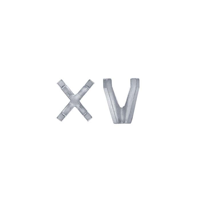 Impostazione a 4 punte ovale 4,5 x 3 mm in oro bianco 14K