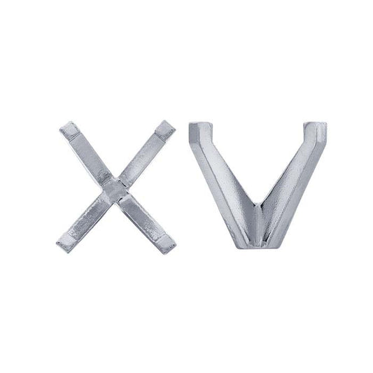 Impostazione a 4 punte ovale in platino 7 x 5 mm