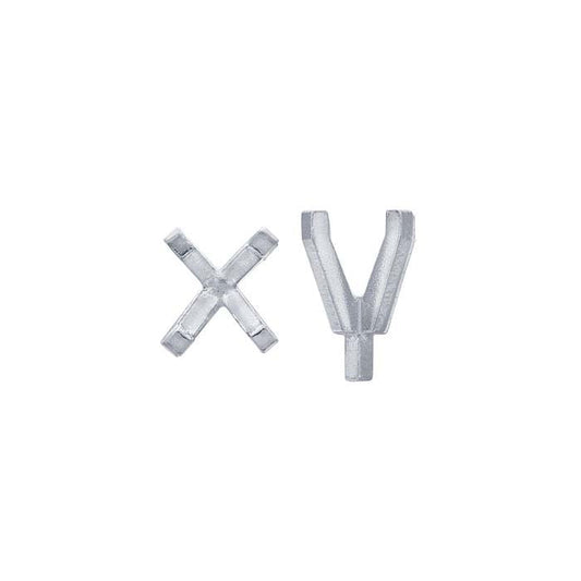 Montatura a 4 punte con perno in oro bianco 14K, ovale 4,5 x 3 mm