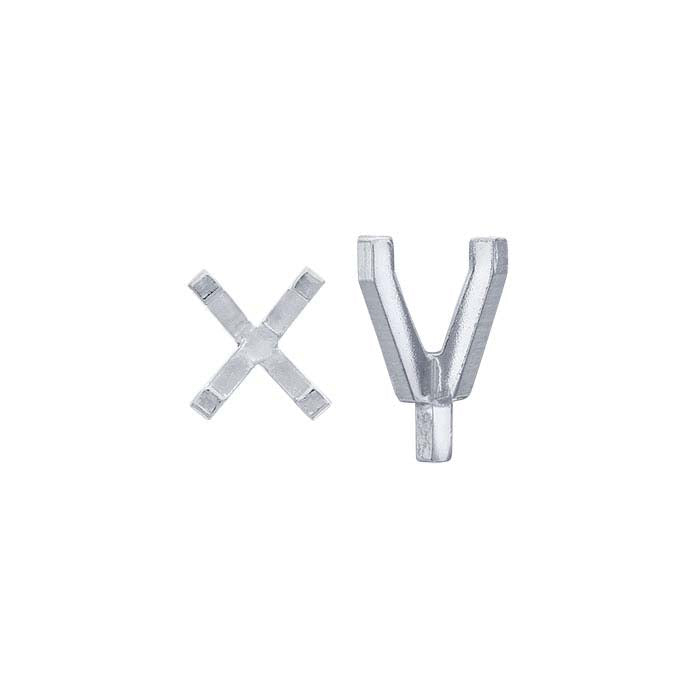 Montatura ovale 5 x 3,3 mm a 4 griffe in oro bianco 14K con perno