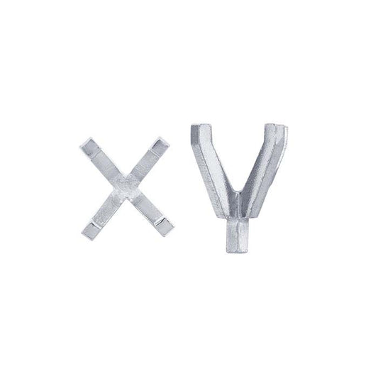 Montatura ovale 5,5 x 3,6 mm a 4 punte in oro bianco 14K con perno