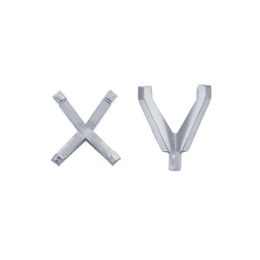 14K Balto Aukso 8 x 6 mm Ovalo formos 4-kablių įtvirtinimas su kaiščiu