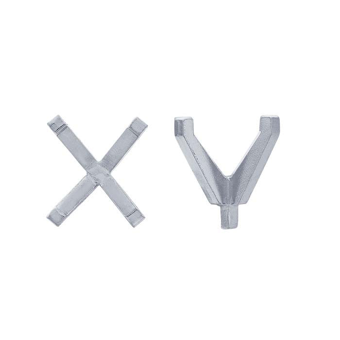 14K Białe Złoto Owal 8,5 x 6,5 mm Oprawa 4-łapkowa z Kołkiem