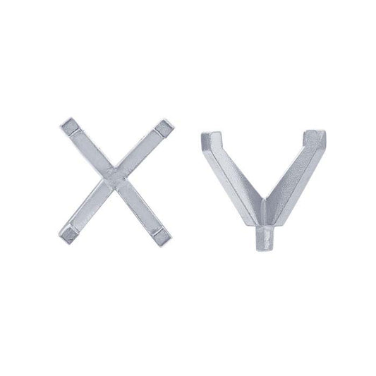 14K Balto Aukso 10 x 8 mm Ovalo Formos 4-Kablių Montavimas su Kaiščiu