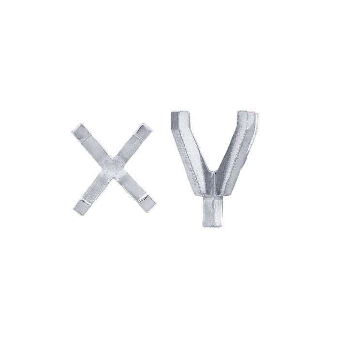 Platynowa oprawa owalna 7 x 5 mm z 4 łapkami i kołkiem