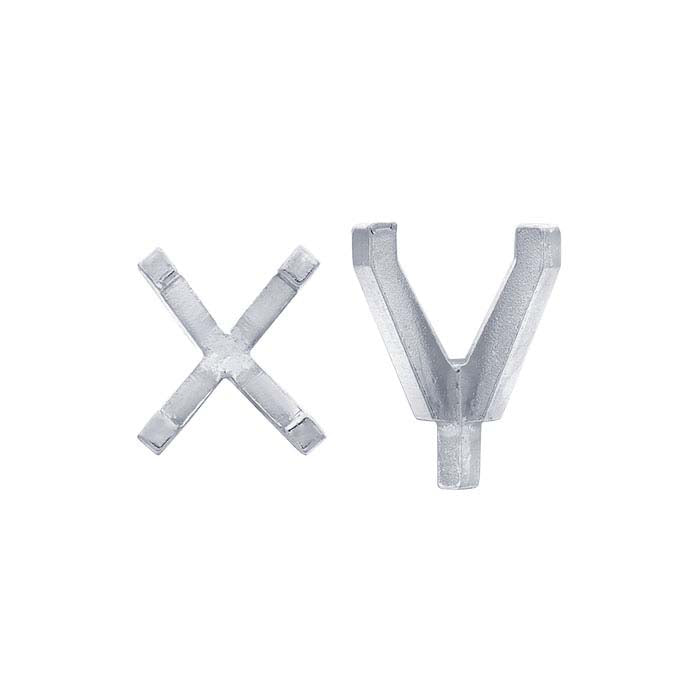 Platynowa oprawa owalna 8,5 x 6,5 mm z 4 łapkami i kołkiem