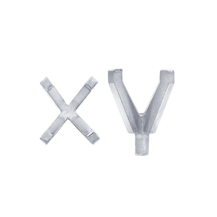 Platynowa oprawa owalna 10 x 8 mm z 4 łapkami i kołkiem
