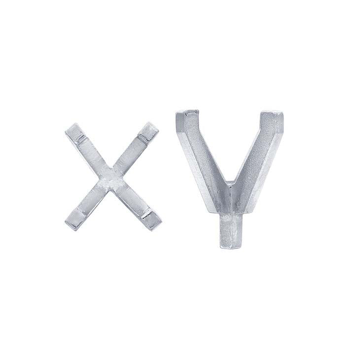 Platynowa oprawa owalna 12 x 10 mm z 4 łapkami i kołkiem