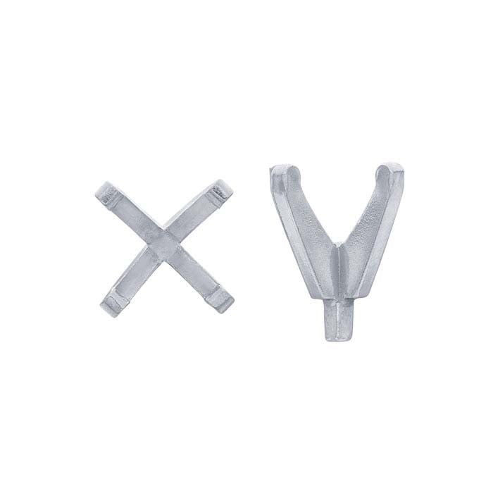 Impostazione a 4 griffe con perno per principessa da 4 mm in oro bianco 14K
