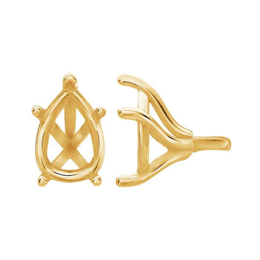 Impostazione a 5 punte a forma di pera 7 x 5 mm in oro giallo 14K